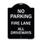 Signmission Fire Lane All Driveways Heavy-Gauge Aluminum Architectural Sign, 24" x 18", BW-1824-23999 A-DES-BW-1824-23999 - alternate 1